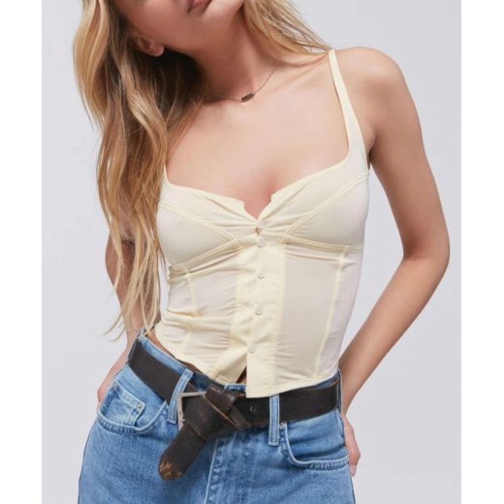 Urban Outfitters Cream Button-Up Top